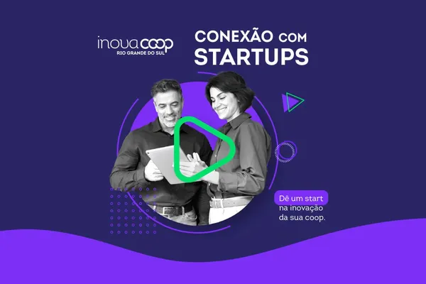 Banner criado para divulgar o Programa InovaCoop/RS de Conexão com Startups.