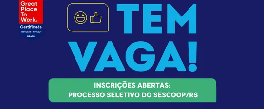 Inscrições abertas para o Processo Seletivo do Sescoop/RS