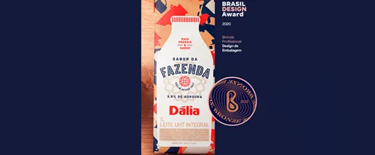Leite Sabor da Fazenda é bronze no Brasil Design Award 2020
