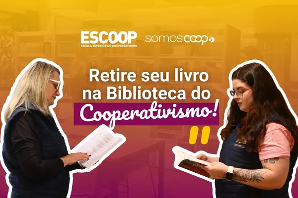 Colaboradoras do Sistema Ocergs apresentam o espaço da Biblioteca Vergilio Frederico Perius, com acervo cooperativista e ambiente inspirador para estudos.
