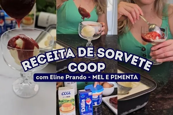 Receita de sorvete de requeijão com produtos de cooperativas gaúchas 