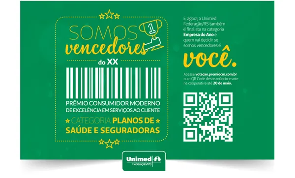 Unimed Federação/RS é finalista no Prêmio Consumidor Moderno