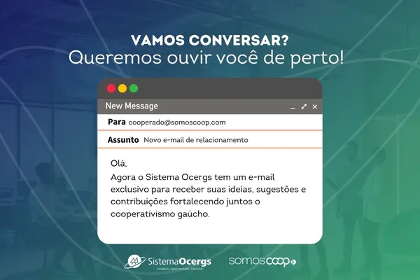 Novo e-mail exclusivo para relacionamento com as cooperativas