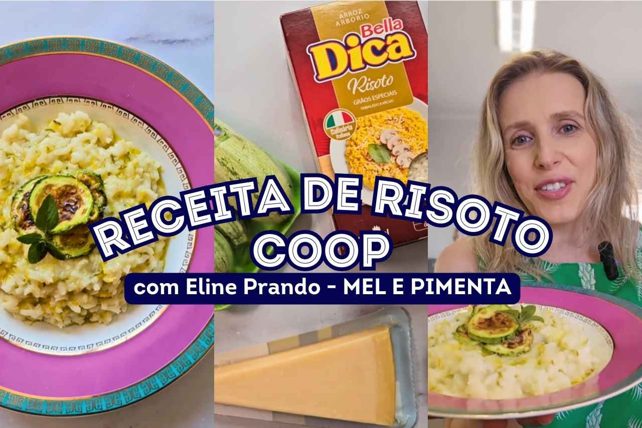 Receita de risoto de abobrinha com produtos de cooperativas  