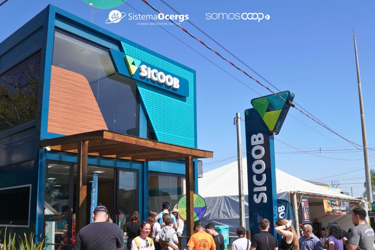 Estande da Sicoob SC/RS na Expointer 2025.