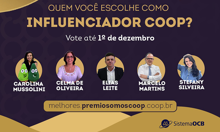 Influenciadores Coop: voto popular pode ser feito até dia 1º de dezembro