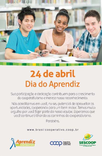 Cooperativismo comemora o Dia do Aprendiz