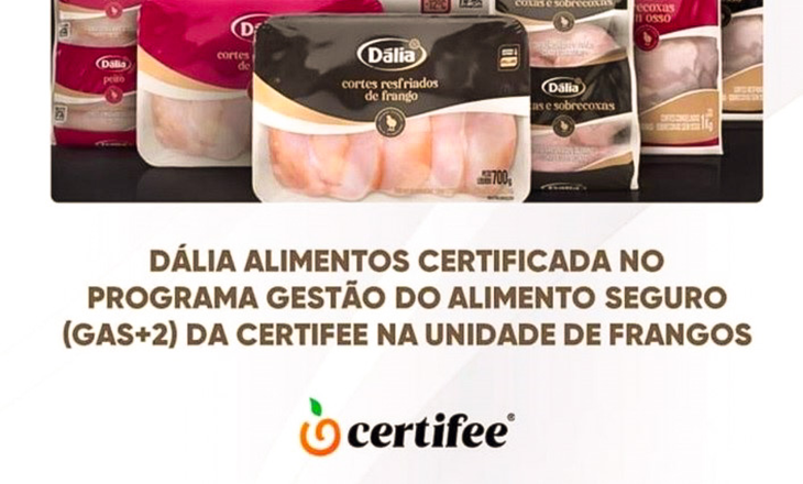 Dália Alimentos recebe Selo Gestão do Alimento Seguro e já está habilitada a exportar carne de frango ao Japão