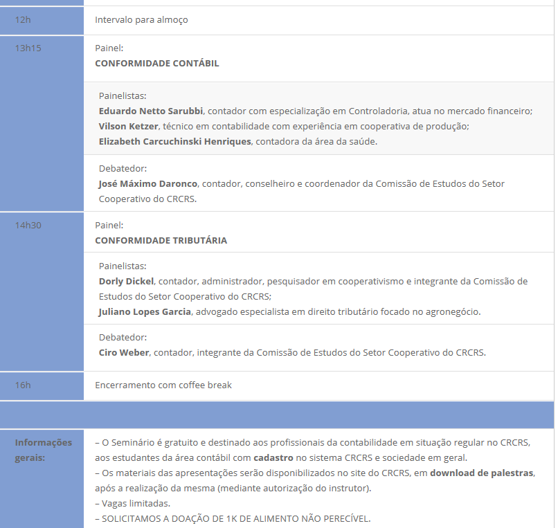 Seminário de Contabilidade do Setor Cooperativo está com inscrições abertas