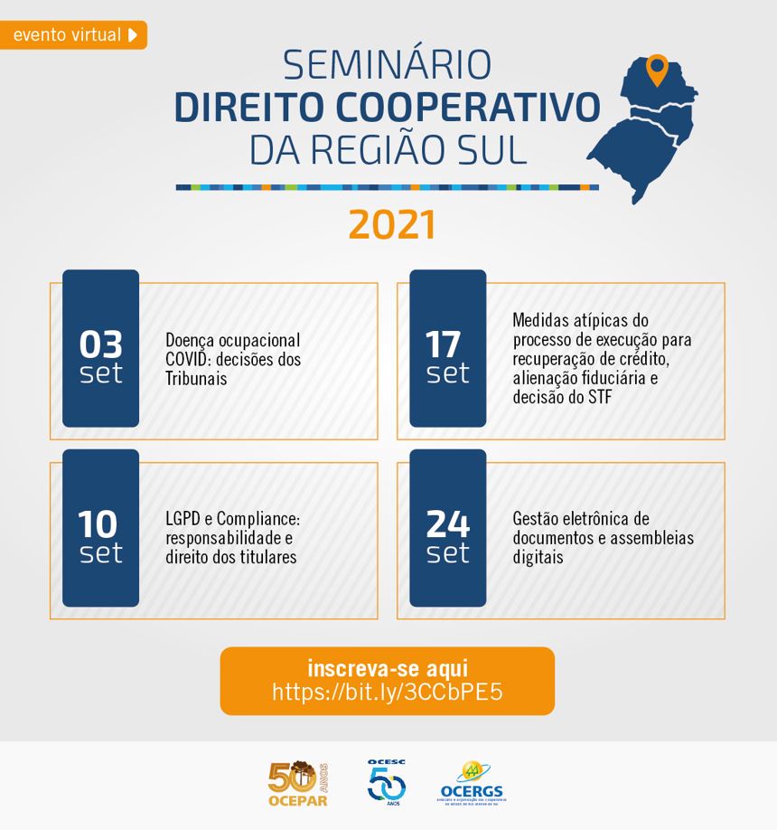 Região Sul terá Seminário de Direito Cooperativo