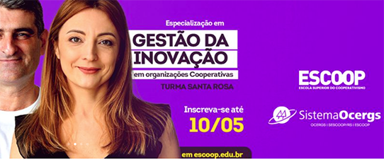 Escoop lança curso de pós-graduação em Gestão da Inovação para a região de Santa Rosa